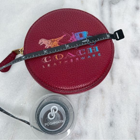 Coach Burgundy Leather Coin Pouch - Picture 5 of 7